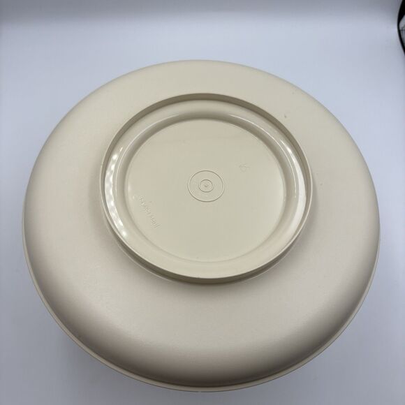 VTG Tupperware Mini Serve-It-All Tall Cake / Pedestal Server Almond Color - Picture 2 of 6